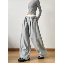 Load image into Gallery viewer, Drawstring Casual Patchwork Wide-leg Pants
