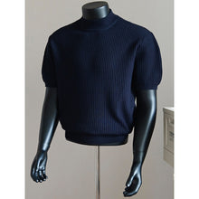 Load image into Gallery viewer, Turtleneck Short-sleeved Striped Sweater
