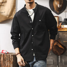 Load image into Gallery viewer, Loose Stand Collar Long Sleeve Casual Shirt
