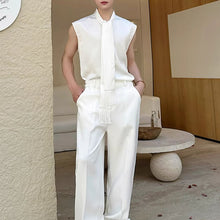 Load image into Gallery viewer, Sleeveless Satin Waistcoat Shirt
