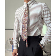 Load image into Gallery viewer, French Business Point Collar Striped Shirt
