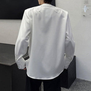 Padded Shoulder Lace Structured Blazer