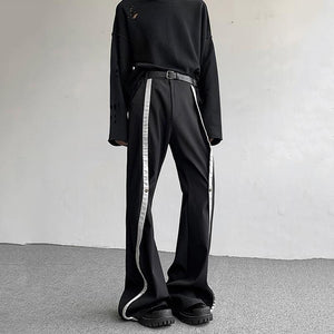 Three-dimensional Line Metal Button Casual Bootcut Pants