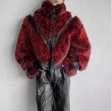 Load image into Gallery viewer, Stage Party Patchwork Leather Warm Faux Fur Coat
