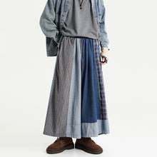 Load image into Gallery viewer, Retro Denim Patchwork Casual Distressed Drape Culottes
