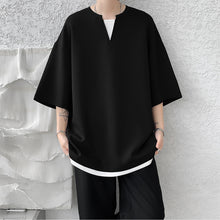 Load image into Gallery viewer, Fake Two-piece V-neck T-shirt
