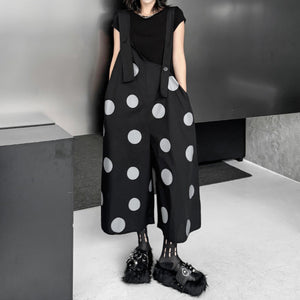 Polka Dot Print LooseWide-leg Overalls