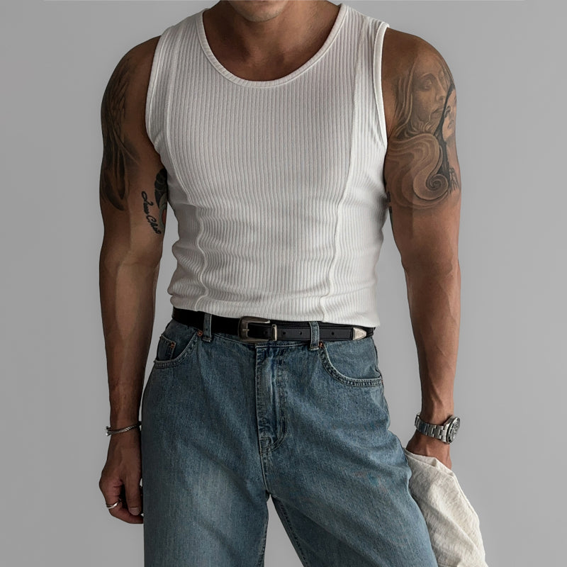 American Vertical Striped Slim Fit Knitted Vest