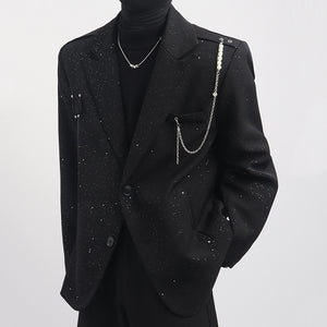 Pearl Necklace Loose Casual Blazer