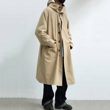 Load image into Gallery viewer, Japanese Retro Hooded Over-the-knee Coat
