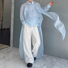 Load image into Gallery viewer, Long Ribbon Layered Loose Shirt
