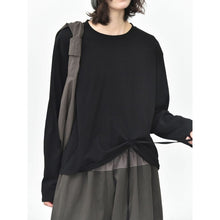 Load image into Gallery viewer, Women's Side Drawstring Hanging Tie Adjustable Loose Long Sleeve T-Shirt
