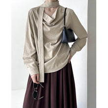 Load image into Gallery viewer, Stack collar Ribbon Shirt
