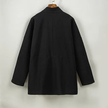 Load image into Gallery viewer, Fleece Lined Thick Warm Curved Neck Hanfu Cardigan
