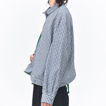 Load image into Gallery viewer, Curved Hem Checkered Textured Shirt
