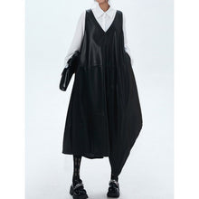 Load image into Gallery viewer, Women's Japanese Asymmetric V Neck Sleeveless Loose Vest Dress
