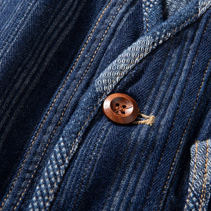 Denim Japanese Style Multi-pocket Patchwork Contrast Color Vest