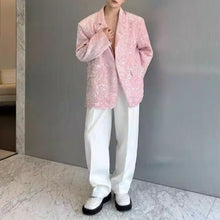 Load image into Gallery viewer, Velvet Sequined Shoulder Pad Loose Casual Blazer
