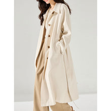 Load image into Gallery viewer, Breathable Long Lightweight Linen Rayon Draped Trench Coat
