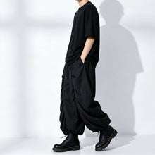 Load image into Gallery viewer, Japanese Asymmetric Pleated High-waist Drawstring Wide-leg Pants
