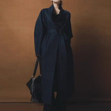 Load image into Gallery viewer, Simple Silhouette Stand Collar Tencel Drape Lace-up Jacket
