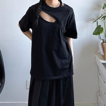 Load image into Gallery viewer, Hollow Deconstructed Loose Casual T-shirt
