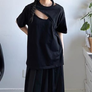 Hollow Deconstructed Loose Casual T-shirt