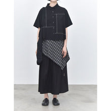 Load image into Gallery viewer, Women's Japanese Minimalist Zigzag Stitch Short Sleeve Shirt
