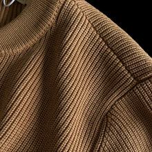 Load image into Gallery viewer, Heavyweight Cotton Crewneck Button Up Knitted Cardigan
