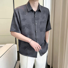 Load image into Gallery viewer, Ice Silk Drape Lapel Floral Shirt
