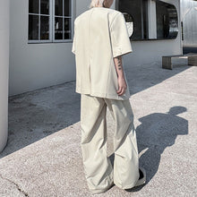 Load image into Gallery viewer, Solid Color Round Neck Shirt Loose Casual Draped Trousers Two-piece Suit
