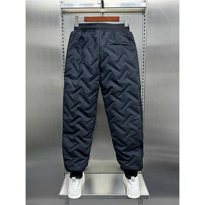 Warm Cotton Loose Striped Thick Tapered Pants