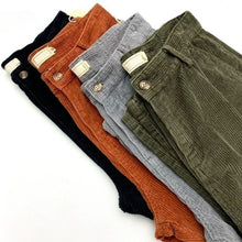 Load image into Gallery viewer, Heavyweight Washed Corduroy Pleated Loose Wide-leg Straight Trousers
