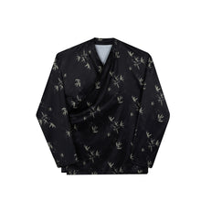 Load image into Gallery viewer, Lace-up Bamboo Leaf Print Shirt
