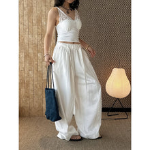 Load image into Gallery viewer, Women's High-waisted Pleated Belted Wide-leg Casual Trousers
