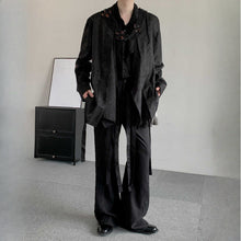 Load image into Gallery viewer, Retro Bamboo Jacquard Embroidery Fake Two-piece Cardigan Shirt
