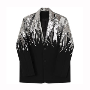 Casual Lapel Embroidered Sequined Loose Blazer