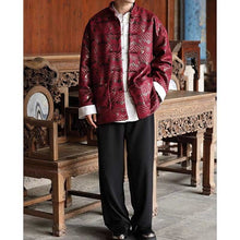 Load image into Gallery viewer, Stand-up Collar Brocade Sea Pattern Jacket
