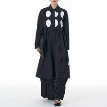 Load image into Gallery viewer, Loose Lapel Polka Dot Long Shirt Jacket
