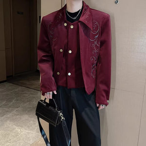 Vintage Embroidered Shoulder Pad Jacket