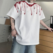 Load image into Gallery viewer, Round Neck Hand-painted Geometric Pattern Loose T-shirt
