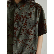 Load image into Gallery viewer, Flocked Floral Vintage Tie-dye Distressed Shirt
