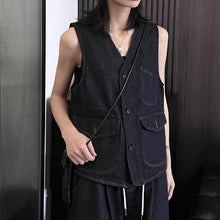 Load image into Gallery viewer, V-neck Retro Denim Vest
