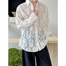 Load image into Gallery viewer, Lace and Beaded Long-sleeved Shirt
