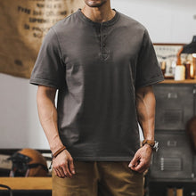 Load image into Gallery viewer, 320g Heavyweight Loose Fit Henley T-Shirt
