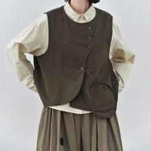Load image into Gallery viewer, Japanese Retro Patchwork Pocket Vest
