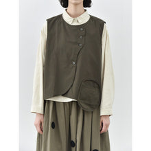 Load image into Gallery viewer, Asymmetric Placket Patch-Pocket Vest
