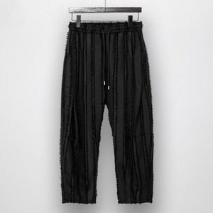 Striped Fringed Casual Pants