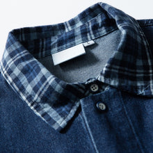 Load image into Gallery viewer, Fake Two-piece Plaid Patchwork Shirt
