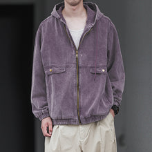 Load image into Gallery viewer, Hooded Work Jacket Vintage Casual  Jacket
